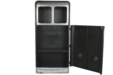 Bar din metal cu suport pentru sticle și pahare, 71x43x152 cm, „Blue Van” - Img 2
