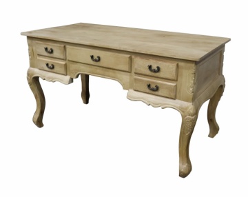 Birou directorial cu sertare din lemn masiv, natur, 75 x 133 x 68 cm, „Richelieu” - Img 2