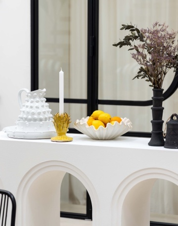 Bol decorativ, fructiera din ceramica D44cm Medusa - Img 5