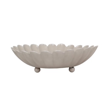 Bol decorativ vintage din metal, bej „Ingrid” - Img 5