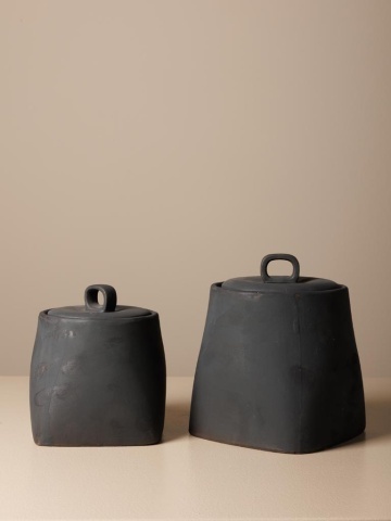 Borcan din lut, lucrat manual, H15cm, Aztec - Img 5