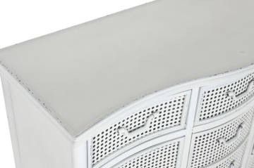 Bufet vintage din metal perforat, finisaj alb antichizat, 101×42×85 cm, „Merej" - Img 7