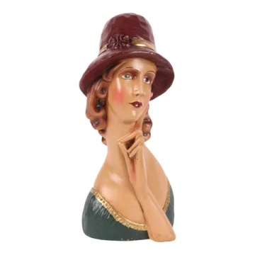 Bust decorativ din polirășină, maro, 44,5 x 20 x 12 cm, „Clio” - Img 12