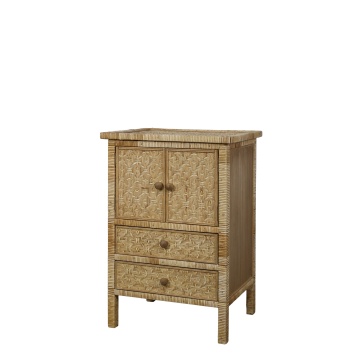 Cabinet braided w. 2 doors & 2 drawers