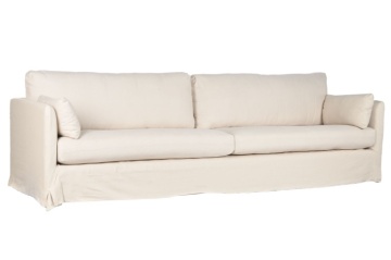 Canapea 4 locuri din in și bumbac bej, cu perne decorative incluse, „Canvas" - Img 2