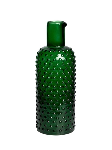 Carafa verde, din sticla, Dotted