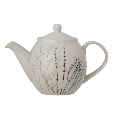 Ceainic din ceramică cu flori de câmp aplicate manual, D13,5×H17 cm, 1200 ml, „Bea"