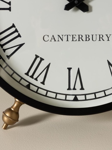 Ceas mare de masa din piele si alama , " Canterbury " - Img 4