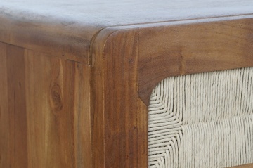Comoda cu sertar, din lemn de acacia si rattan, "Savanah" - Img 4