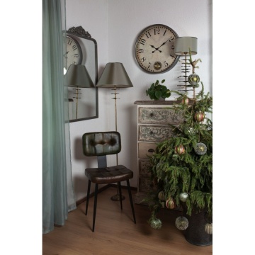 Comodă înaltă, vintage, shabby chic, din lemn, alb, cu 5 sertare, blat natur și decor în relief, 120 x 85 x 36 cm, „Benevola” - Img 3