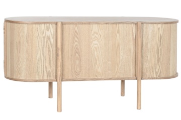 Comodă TV living din lemn de hevea, natur, cu 2 uși din ratan împletit și nișă deschisă cu raft, 60 x 120 x 43,5 cm, „Rustic Elegance” - Img 9
