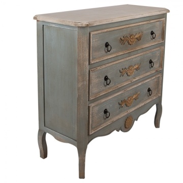 Comoda verde, din lemn masiv, aspect vintage, Brocateur - Img 2