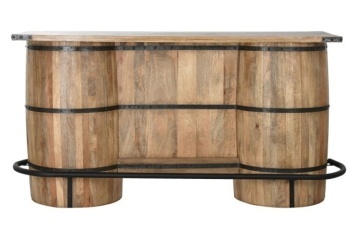 Consola de bar, din lemn de mango, Barrel