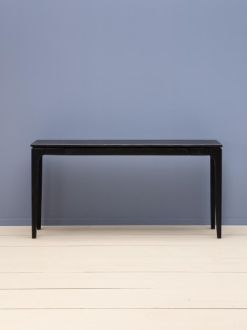 Consolă din lemn de mango, negru, finisaj satinat, 140.5×28×71 cm, „Upsilon" - Img 2