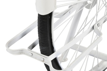 Consolă vintage tip bar din metal alb antichizat și lemn de mango, „Bycicle" - Img 5