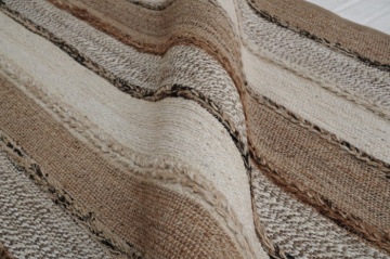 Covor din iută, lână și bumbac țesut manual, antiderapant, multicolor natural, 140 x 200 cm, 2200 GSM, „Jute Wool Carpet" - Img 3