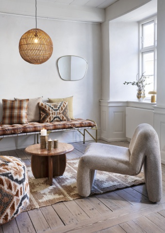 Covor din iută țesut manual cu model geometric, 120×180 cm, „Jute Rug" - Img 2