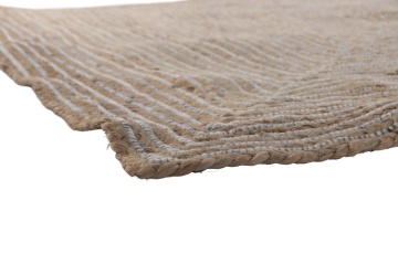 Covor din lână și iută împletit manual, maro natural, 160 x 230 cm, 2200 GSM, „Wool Jute Carpet Natural" - Img 4