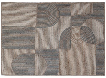 Covor natural din iută împletit manual, antiderapant, cu model abstract, 142 x 200 cm, „Bazeilles”