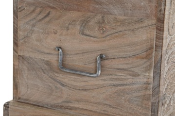 Cufar din lemn de acacia sculptat manual, 90X40X40 cm, "Epoque" - Img 7
