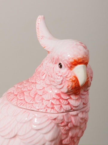 Cutie decorativa, din ceramica, roz, in forma de papagal, Parrot - Img 6