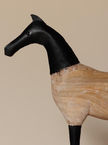 Decorațiune cal din lemn de mango pe suport, H50 cm, "Narra" - Img 6