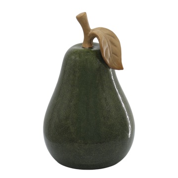 Decorațiune din ceramică în formă de pară verde închis, H28 cm, Ø17,5 cm