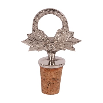 Dop pentru sticlă din alamă, argintiu, 8,5 x 6 x 3 cm, „Grand Cru”