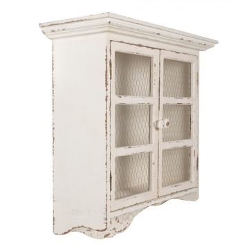 Dulap de perete, alb, din lemn, aspect vintage, Blanchette - Img 2