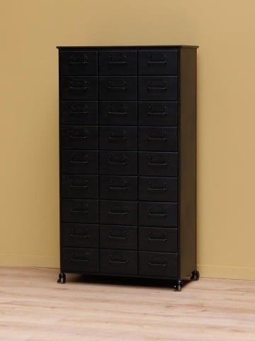 Dulap negru din metal cu 27 sertare, stil industrial, „Office” - Img 4