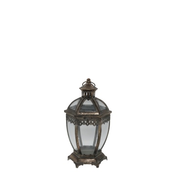 Felinar de exterior, din metal, cu patina aurie, H40/D22.5cm