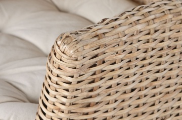 Fotoliu din rattan natural împletit manual cu pernă de șezut, 67×64×86 cm, „Palma" - Img 4