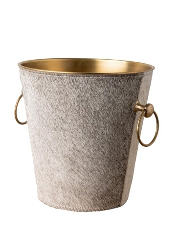 Frapiera din aluminiu, imbracata in piele de bovine, H26cm, Hide - Img 1