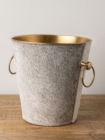 Frapiera din aluminiu, imbracata in piele de bovine, H26cm, Hide - Img 2