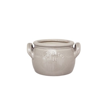 Ghiveci din ceramică glazurată manual 1L bej jos, „Brobacka"