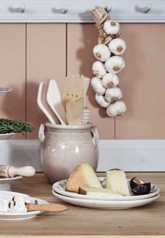 Ghiveci din ceramică glazurată manual 2L bej înalt, „Brobacka" - Img 2