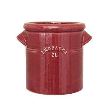 Ghiveci din ceramică glazurată manual 2L burgundy, „Brobacka"