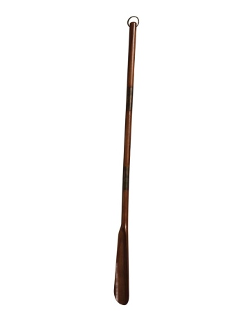 Încălțător din lemn de mango și alamă, H75 cm