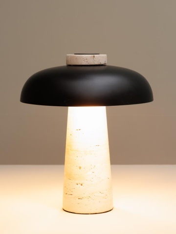 Lampa de masa, din piatra cu abajur din metal, Dune - Img 3