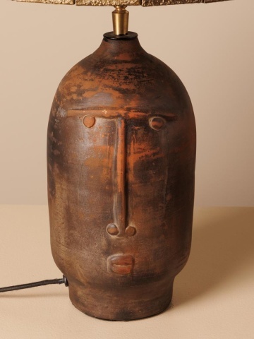 Lampă de masă din teracotă, piatră și metal, D31 cm, „Tierra” - Img 5