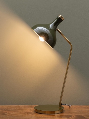Lampa de masa, verde, din metal, Olive - Img 3