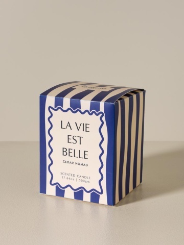 Lumânare albastră «La vie est belle» – parfum de cedru nomad - Img 6