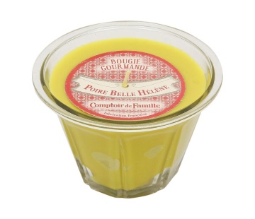 Lumânare parfumată în pahar de sticlă, D12xH8 cm, Poire Belle-Hélène – Bougie Gourmande - Img 1