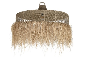 Lustră plafonieră din fibre naturale, 125×125×54 cm, „Palma" - Img 2
