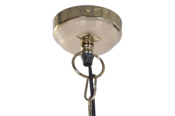 Lustră suspendată din bumbac și metal, auriu, formă de clopot, 70 x 50 cm, „Turenne” - Img 5