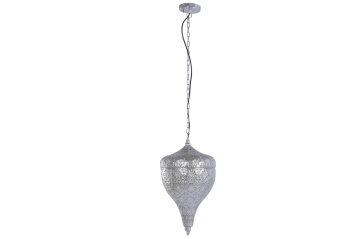 Lustră suspendată din metal, argintiu, 55 x 30 cm, „Loubressac” - Img 3