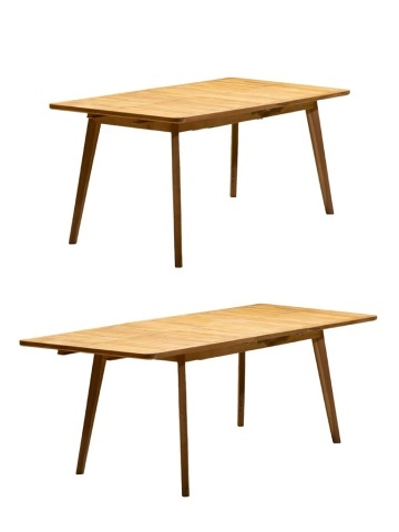 Masă dining de exterior extensibilă, din lemn masiv de tec, „Ardan”
