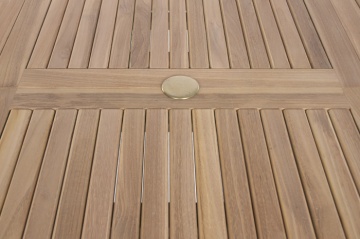 Masă dining pentru exterior extensibilă din lemn de tec 180–240 cm finisaj natural, „Malindi” - Img 10