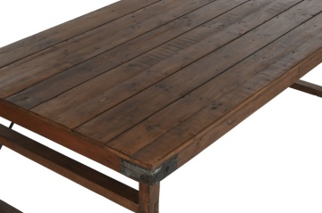 Masă dining pliabilă din lemn reciclat, 182x90x76 cm, finisaj rustic natur, „Mercado" - Img 3