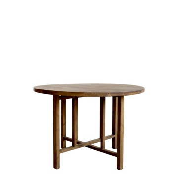 Masă dining rotundă din lemn reciclat, Ø120x78 cm, finisaj rustic natur, „Ronda"